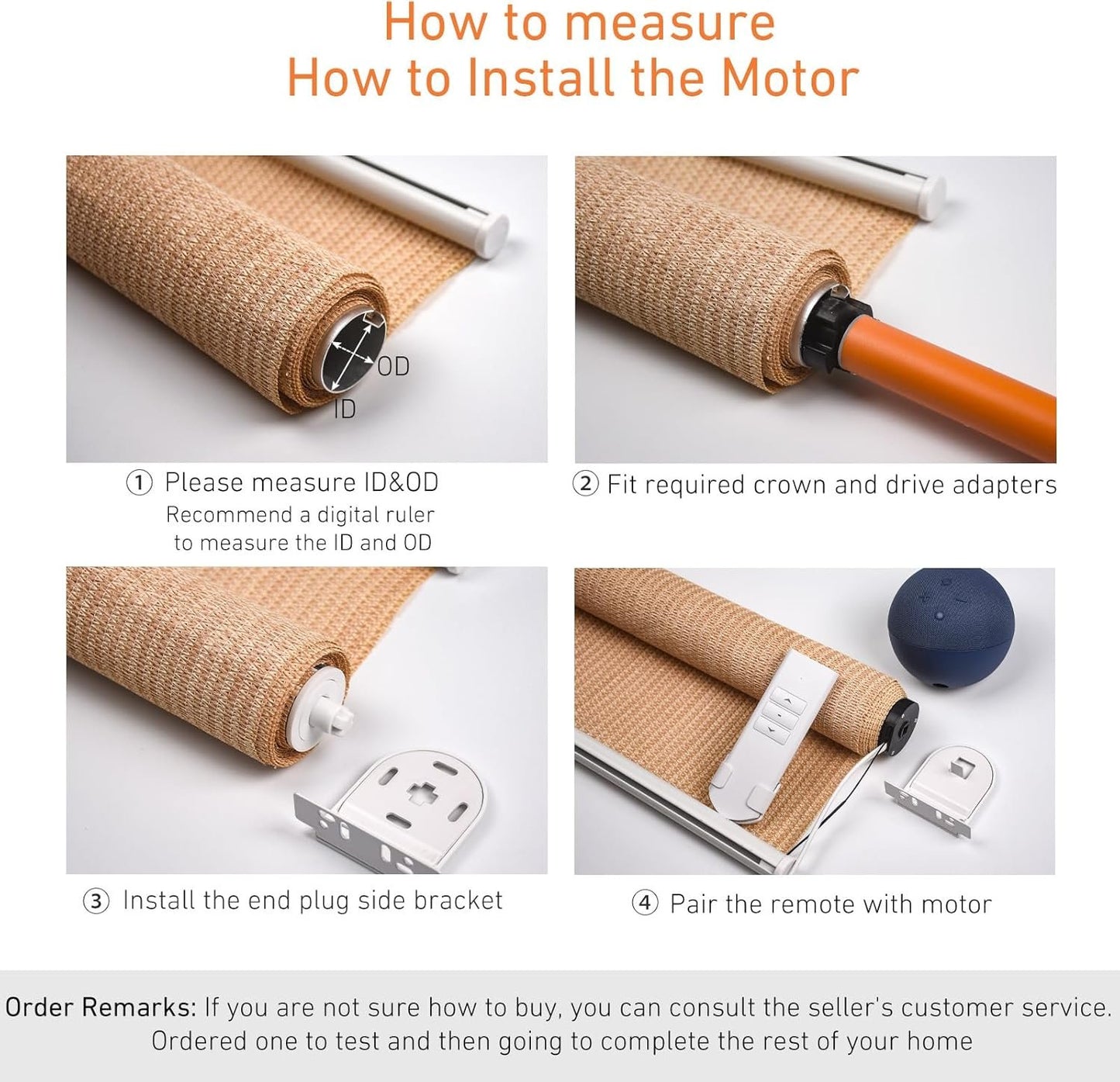 Tuya WiFi Smart Roller Shade Motor for 1.5" (38mm) Tubes – Works with Alexa & Google Home – App/Timer Control – No Hub Needed – DIY Electric Motor for Roller Blinds & Shades