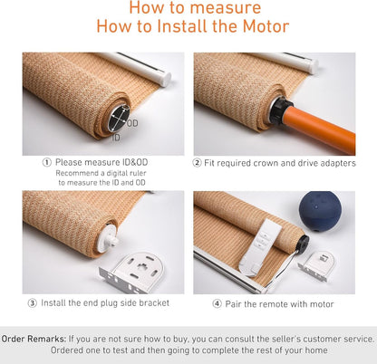 Tuya WiFi Smart Roller Shade Motor for 1.5" (38mm) Tubes – Works with Alexa & Google Home – App/Timer Control – No Hub Needed – DIY Electric Motor for Roller Blinds & Shades
