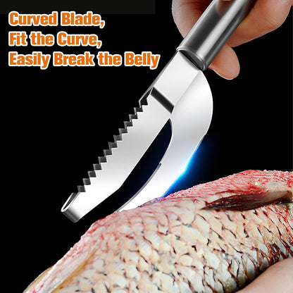 Fish Scale Knife Cut/Scrape/Dig 3-In-1, Stainless Steel Fish Scale Remover Tool, Fish Maw Knife 3 in 1, Manual Fish Scale Scraper Cleaning Tool, Hanging kitchen Tools Gadgets Accessories (1)