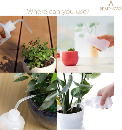BEADNOVA Irrigation Bottle 500ml 17oz Indoor Plant Watering Can Water Squirt Plastic Rinse Bottle for Eyelash Extensions Eye Wash Tattoo Lab (3pcs)