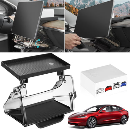 Car Center Console Organizer for Tesla Model 3 Model Y, Magnetic Tray Under Screen Storage Box Dashboard Holder for Tesla Interior Accessories