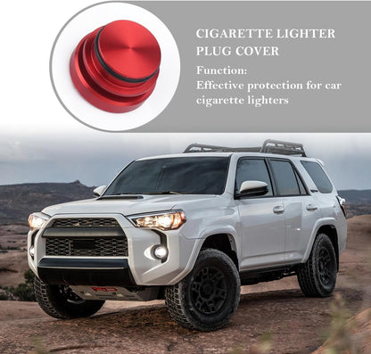 Dustproof Car Cigarette Lighter Cover Cap,Cool Car Decor Aluminum Eject Button Cigarette Lighter Cap,Universal Cigarette Lighter Plug Cover Car Accessories Interior for Men Women (Fire)