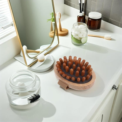 minkissy Wooden Massager Massager Comb Furry for Acupoint Manual Massage Tool Scalp Massager for Stress Relax