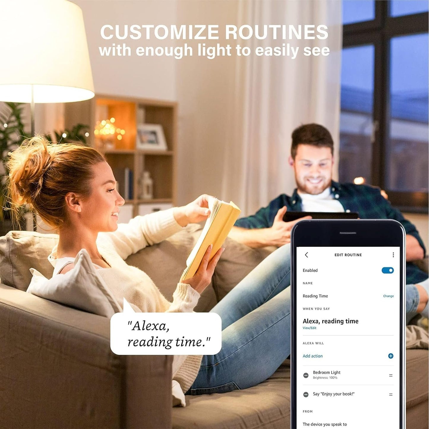 Sengled Alexa Light Bulbs, 100W Equivalent, S1 Auto Pairing with Alexa Devices, Smart Light Bulb that Work with Alexa, Bluetooth Mesh Smart Home Lighting, ‎Warm Light Bulbs, No Hub Required, 2-Pack,