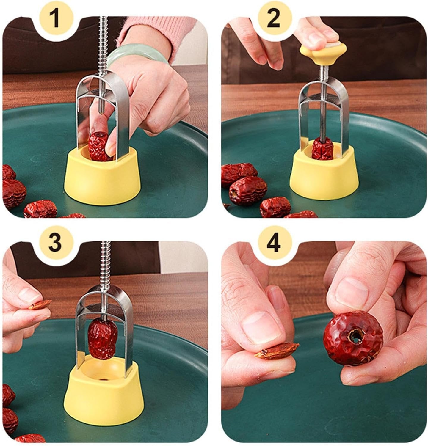 Manual Cherry Pitter – Cherry Remover Kitchen, Multi-Purpose Fruit Tool, Practical and Easy to Use, Manual Tool for Olive Grapes Jujube Hawthorn, Compact Gadget for Home Use