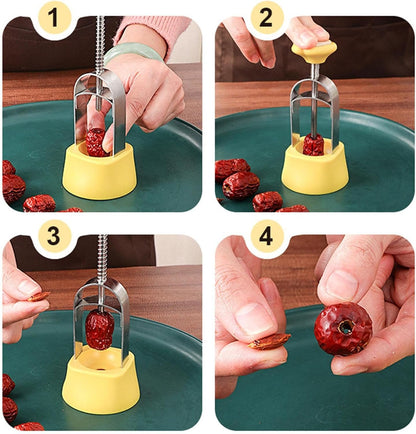 Manual Cherry Pitter – Cherry Remover Kitchen, Multi-Purpose Fruit Tool, Practical and Easy to Use, Manual Tool for Olive Grapes Jujube Hawthorn, Compact Gadget for Home Use