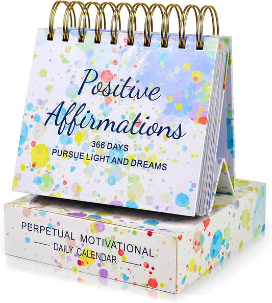 ZEEYUAN Daily Inspirational Desk Calendar Inspirational Quotes for Desk Decor Flip Motivational Calendar, Inspiration Gifts for Women,Cute Office Desk Accessories Office Decor for Women