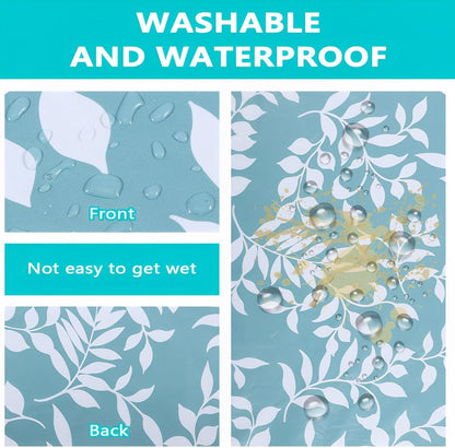 Round Tablecloth with Polyester Backing Oil Proof Table Cloth Waterproof Tablecloths Stain Resistant Non Washable PVC Table Cover for Kitchen Dining Party Tabletop Christmas Picnic (Small Leaf)