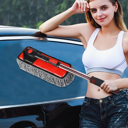 Car Washing Brush, Windshield Cleaner, 31.5x41.34 inches Rotating Scrubber Mop Extendable Handle for Auto, Truck, RV Window Detailing and Snow Removal, Telescopic Cleaning Tool