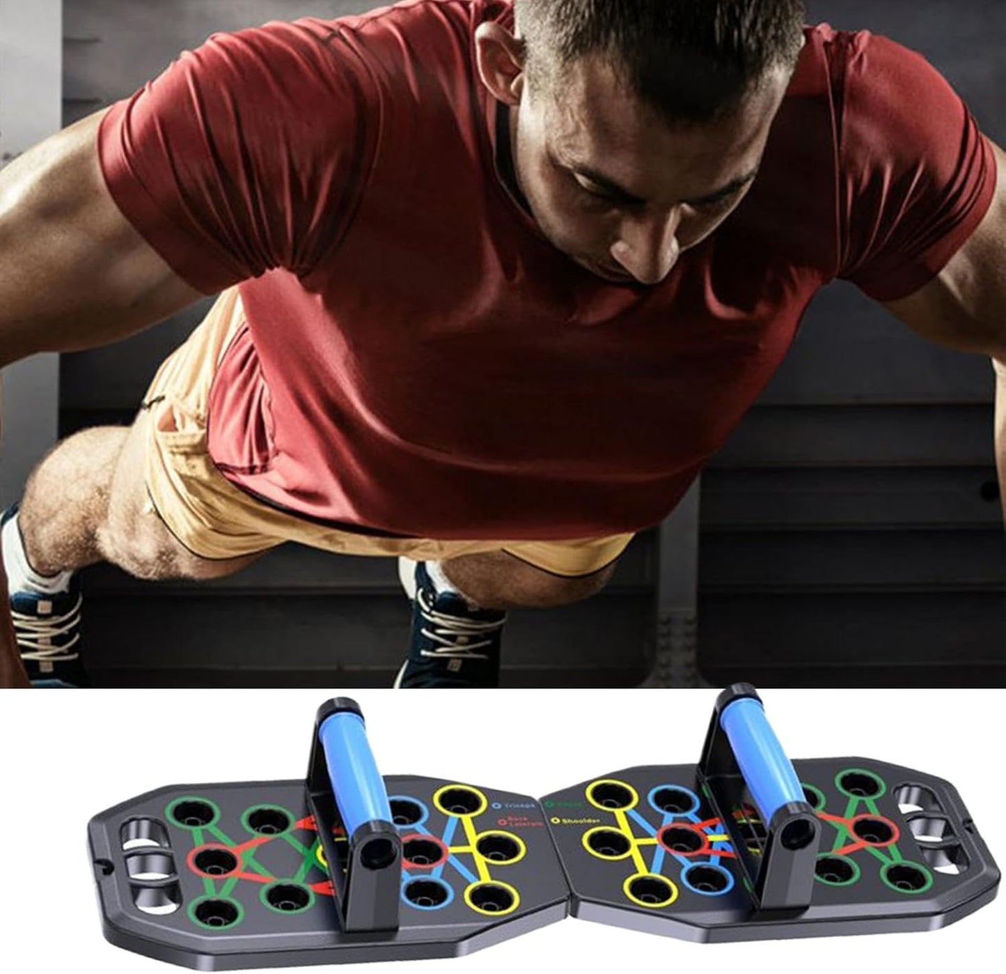 Pushup Board, Muscle Exercise Board, Household Training Equipment, Non Slip Stands for Men, Home Workout Gear, Full Body Fitness, Sturdy Construction, 13.78 x 7.87 x 1.97 Inches