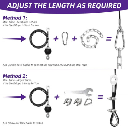 OKSTENCK Home Gym Pulley System,Suitable for Broad Muscle Pull Downs, Bicep Curls, tricep Workout Pulley kit, Shoulder, Back, Forearm Workout Too. High Pull Down Professional Home Pulley Gym kit.