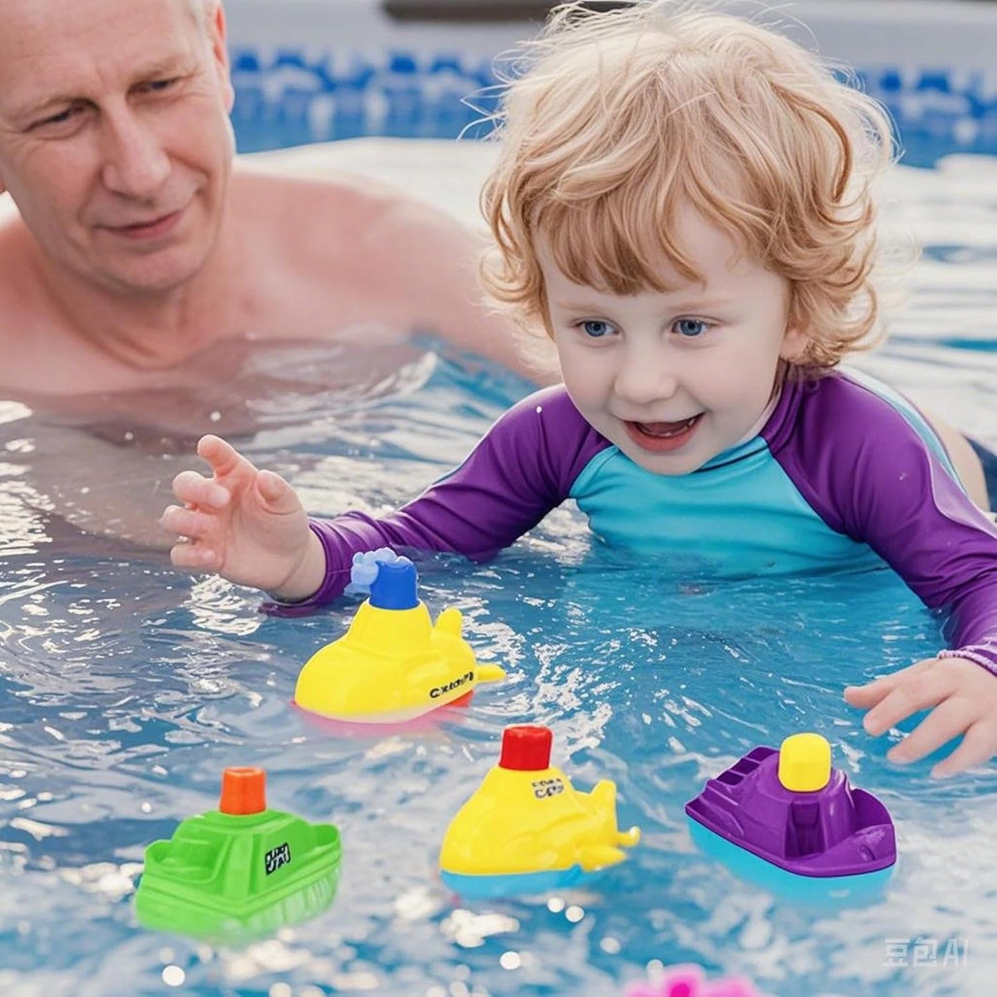 Baby Bath Sprayer Toy, Submarine Toddler Spray Toy, Fun Interactive Educational Sprinkler, Pool Beach Outdoor Water Play for Sink, Bathtub, Bathroom Shower, 3,54 x 2,56 x 1,97 pollici