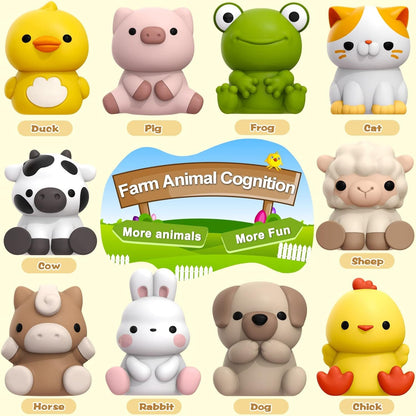 Learning Toys for 1,2,3 Year Old Toddlers, 20Pcs Farm Animals Toys Montessori Counting, Matching & Sorting Fine Motor Games, Christmas Birthday Baby Boys Girls Age 12-18 Months