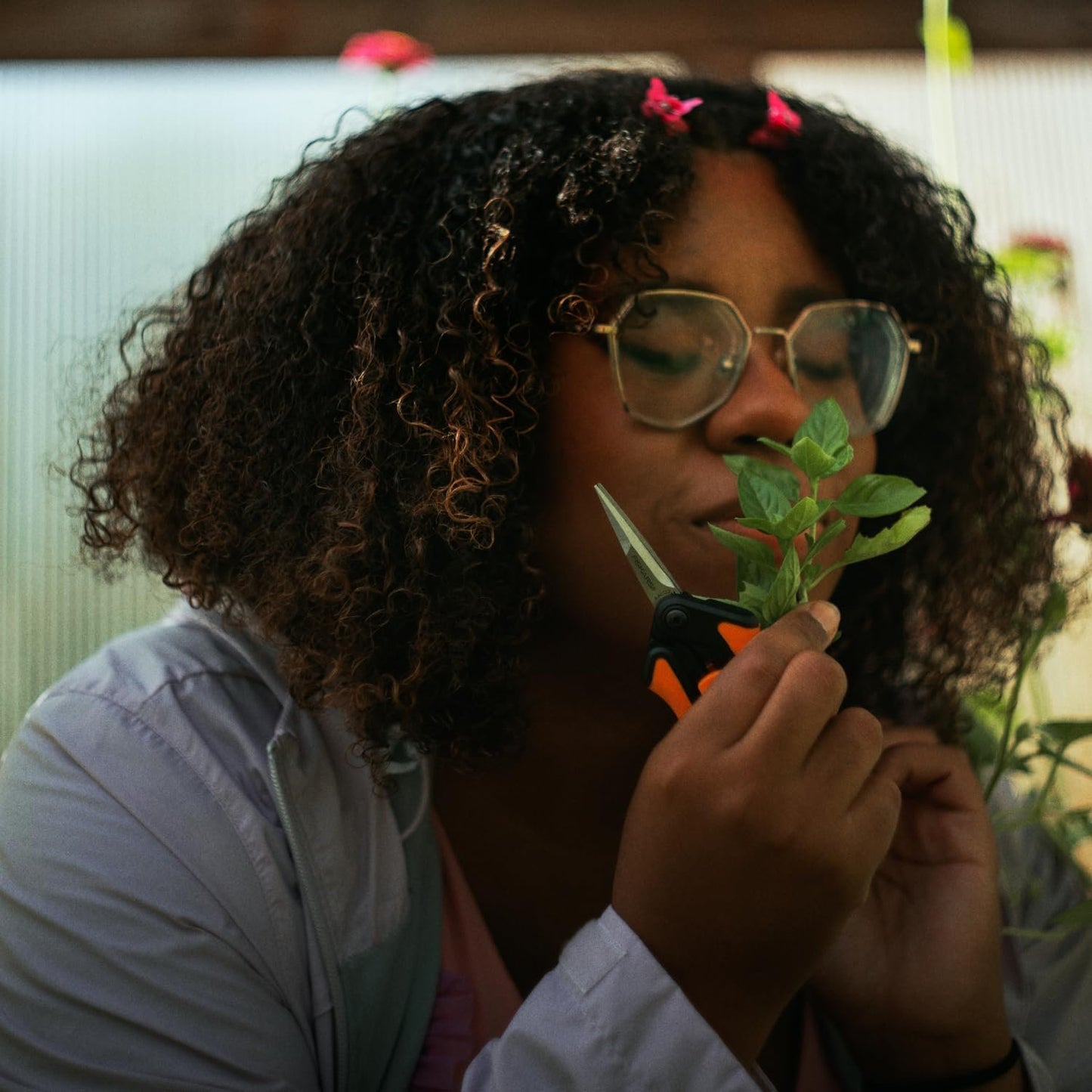 Fiskars Softouch Micro-Tip Pruning Snip, Non-Coated Blades, Orange/Black (399240-1003)