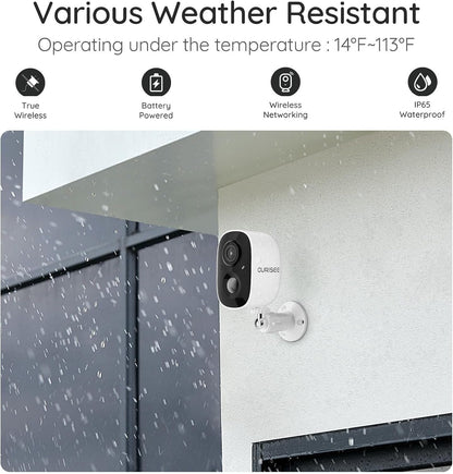Wireless Outdoor Security Camera Wireless 2K Camera for Home Security Battery Security Cameras 2.4GHz WiFi Smart Motion Detection,Color Night Vision,Waterproof, Cloud/SD Storage(2 Pack)