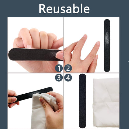 VJSSUJK ProNail 20-Pack Double Sided Nail Files 100/180 Grit Reusable Emery Boards for Salon, Home & Pet Care