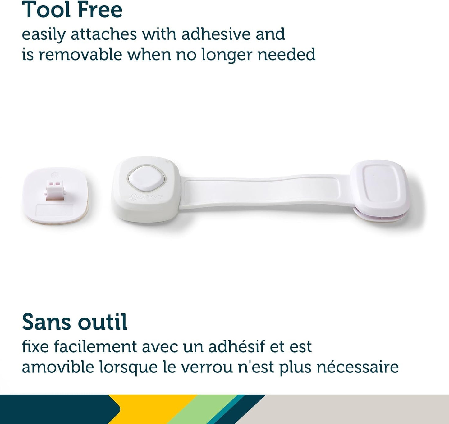 Safety 1st Outsmart™ Multi-Use Lock – Decoy Button Design, Child-Proof Security for Appliances & Cabinets, Easy Adhesive Installation, No Tools Required