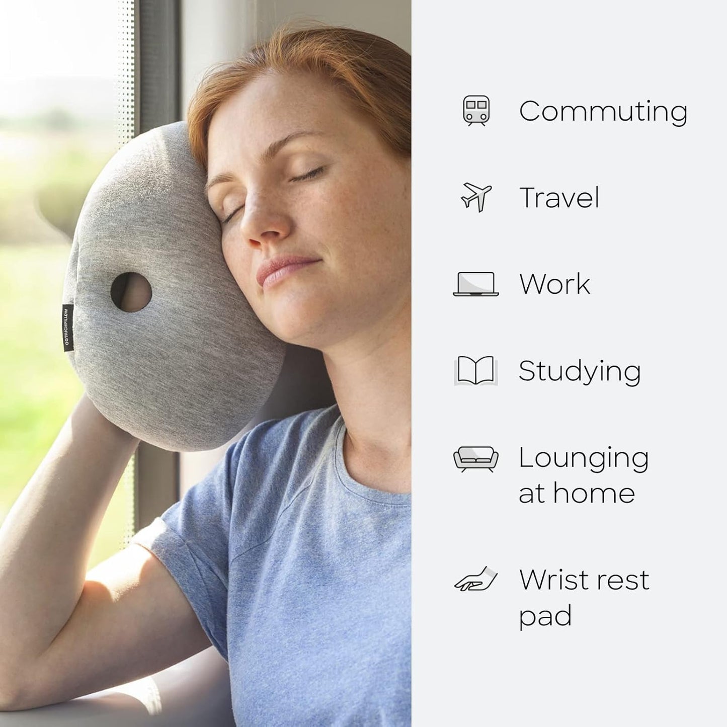 Ostrich Pillow Mini Travel Pillow for Airplanes, Car, Office, Neck Support for Flying, Power Nap Pillow, Travel Accessories for Women and Men - Colour Blue Reef