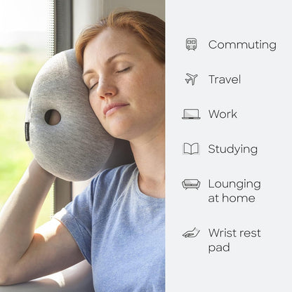 Ostrich Pillow Mini Travel Pillow for Airplanes, Car, Office, Neck Support for Flying, Power Nap Pillow, Travel Accessories for Women and Men - Colour Blue Reef