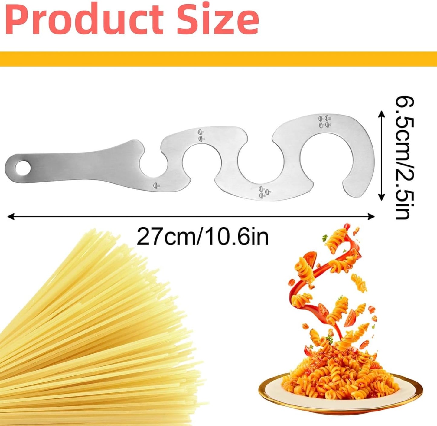 Spaghetti Pasta Measure Spaghetti Pasta Measurer Tool with 4 Serving, Stainless Steel Spaghetti Measure Portion Control Gadgets for Kitchen Cooking Tool