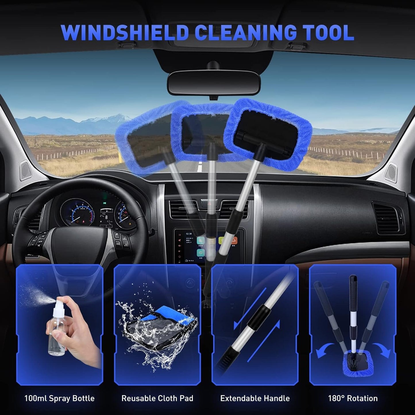 BGFJYUK 22Pcs Car Interior Detailing Kit with High Power Handheld Vacuum,Car Cleaning Kit,Detailing Brush Set, Windshield Cleaner,Car Wash Kit for Exterior Wheels