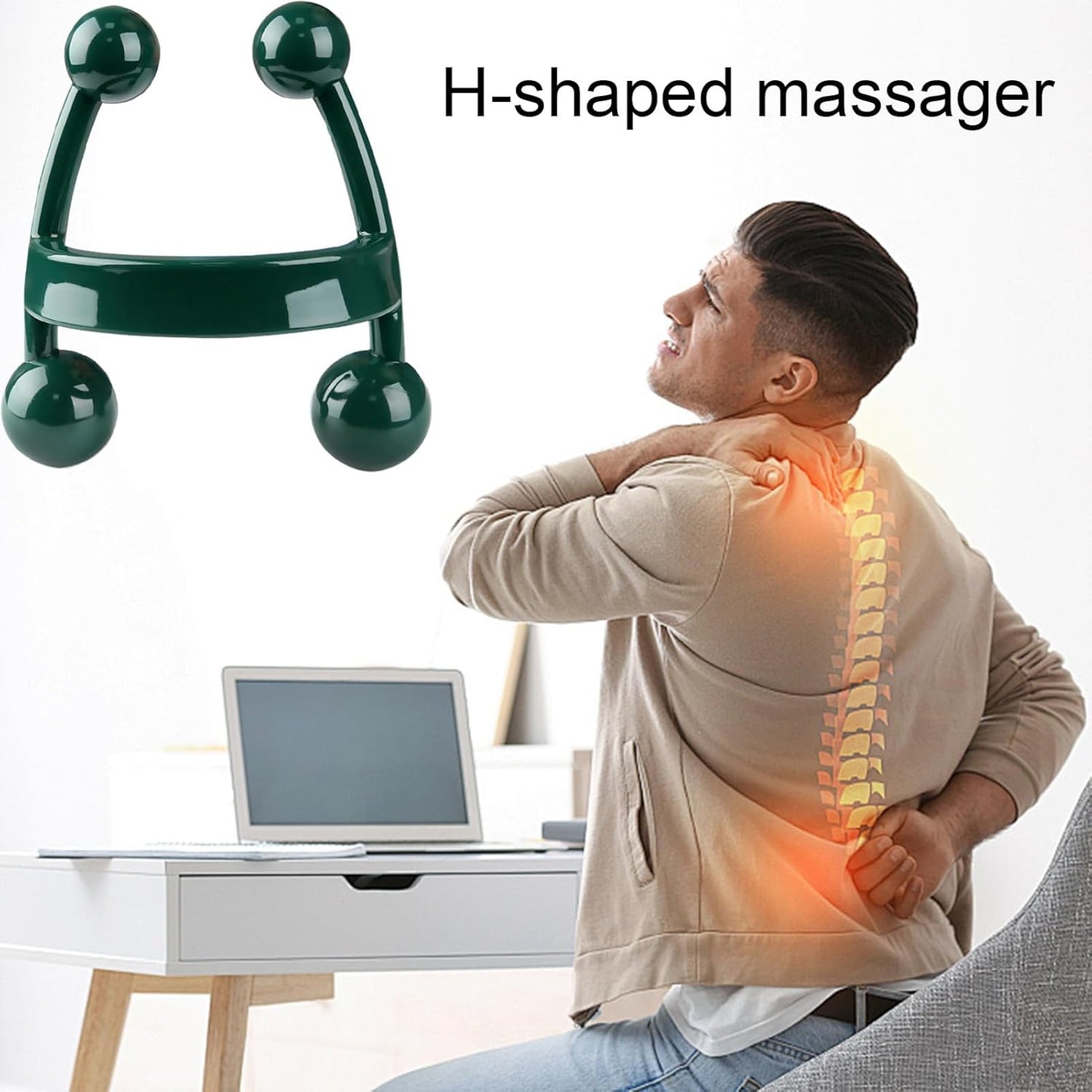 Gihioue Handheld Massager,H-Shaped Portable Body Massage Tools | Health Care Product, Fitness Equipment For Sole, Feet, Whole Body