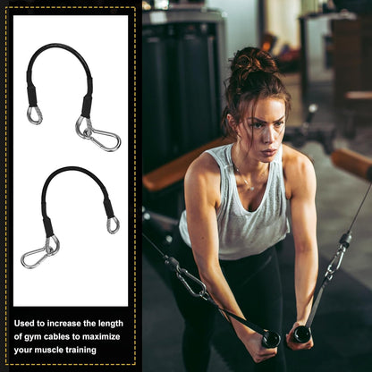 4pcs 10" Gym Extension Cable with Carabiner, Fitness Extension Cable Replacement Compatible with Bowflex Home Gym Machine Accessories for Leg Extension, LAT/Tricep Pull Down