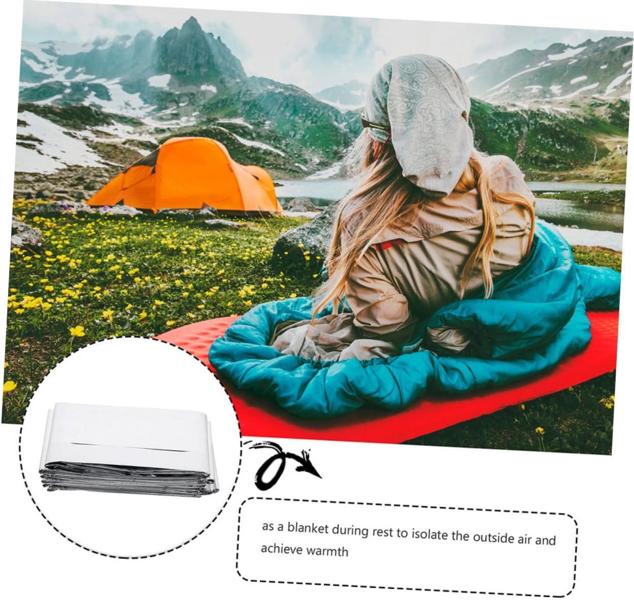 ifundom 6Pcs Emergency Survival Blanket Outdoor Rescue Thermal Blankets for Camping Hiking and Emergency Use Lightweight Reflective Material for Cold Weather Protection