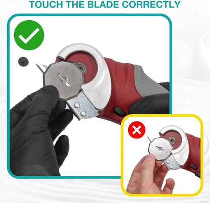 VLOXO Cordless Electric Scissors, AT001 Rotary Cutter for Fabric, Cardboard Cutter 4.2V Muti-Cutting Tools with Safety Lock, Rechargeable Powerful Fabric Cutter for Carpet Leather with Storage Box