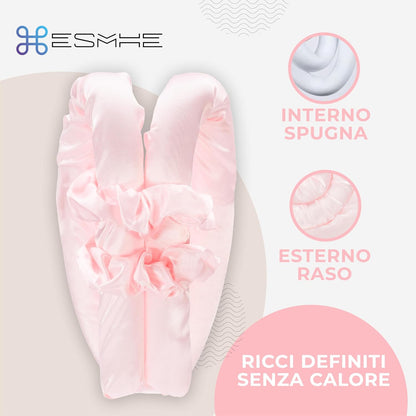 ESMHE Long Curler for Bushing No Heat Pink Velvet Hair Accessories Included Ideal for Wavy and Curly Hair