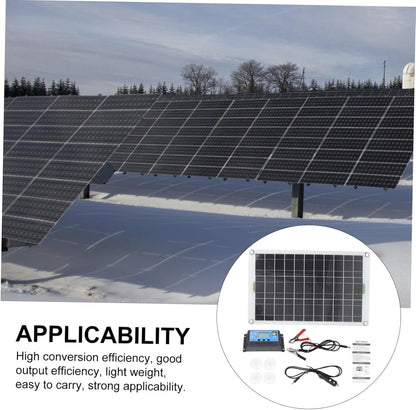 KONTONTY 1set Portable Solar Panel Kit for Camping Hiking and Power Lightweight High Conversion Efficiency Suitable for Rvs Cars and Outdoor Activities