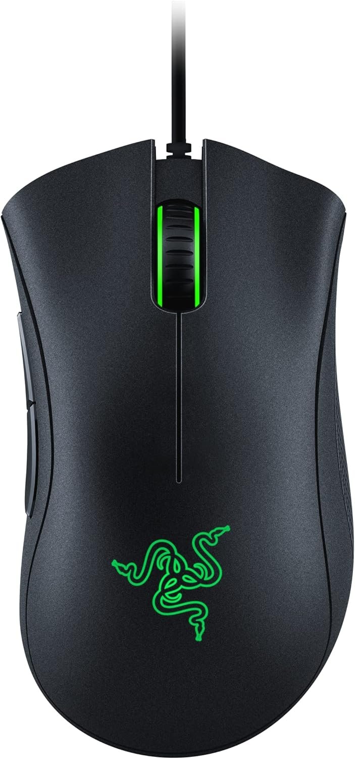 Razer DeathAdder Essential Gaming Mouse, Wired, 5 Buttons, 6400 DPI Optical Sensor, Ergonomic Shape, New Firmware Version RZ01-02540100-R3M1-N