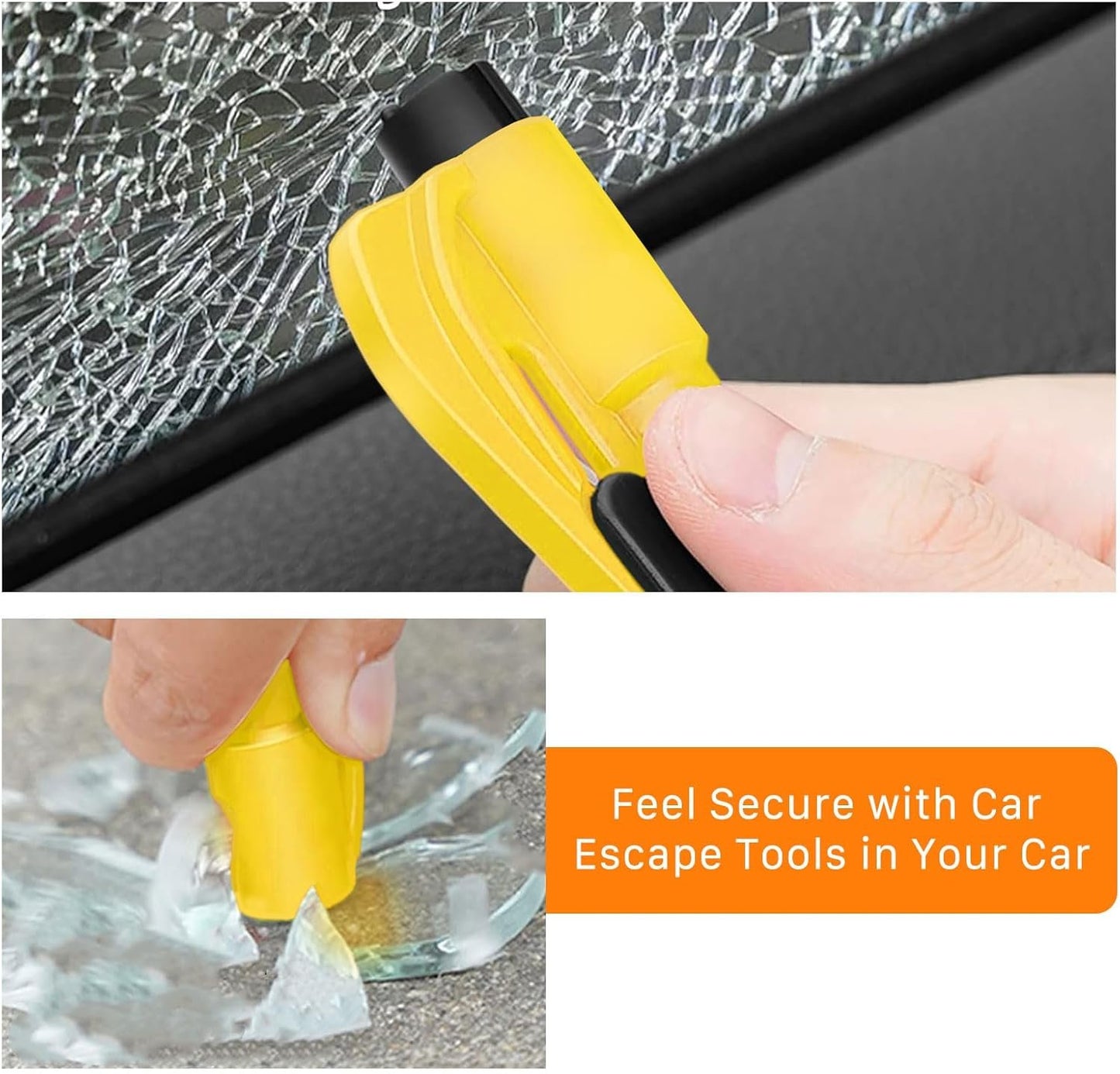 8 Pcs Glass Breaker Seatbelt Cutter, 2-in-1 Car Escape Rescue Tool with Car Window Breaker and Seat Belt Cutter, Mini Hammer Emergency Rescue Tool Keychain