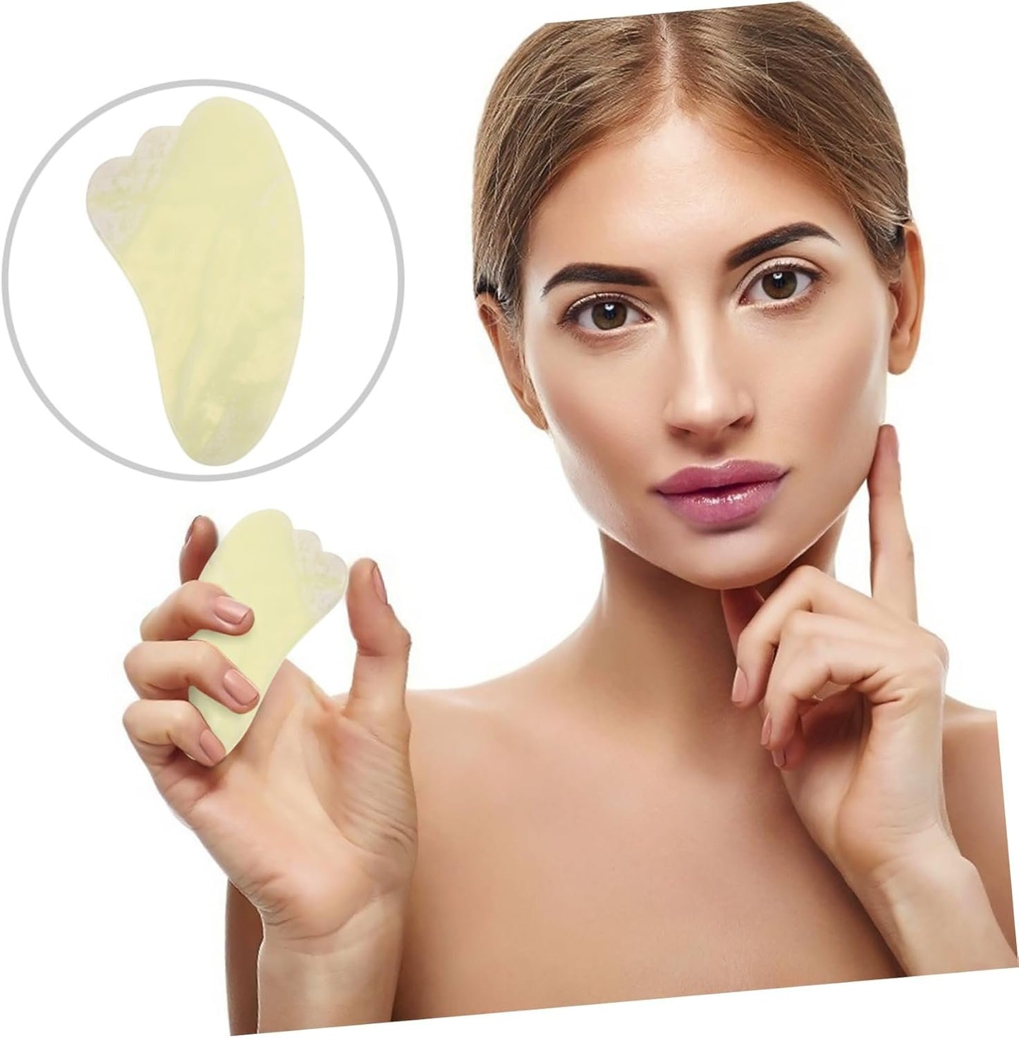 SOPOTUTU 1Pc Jade Scraping Board for Facial Massage Durable Compact Scraping Plate for Lifting Tightening