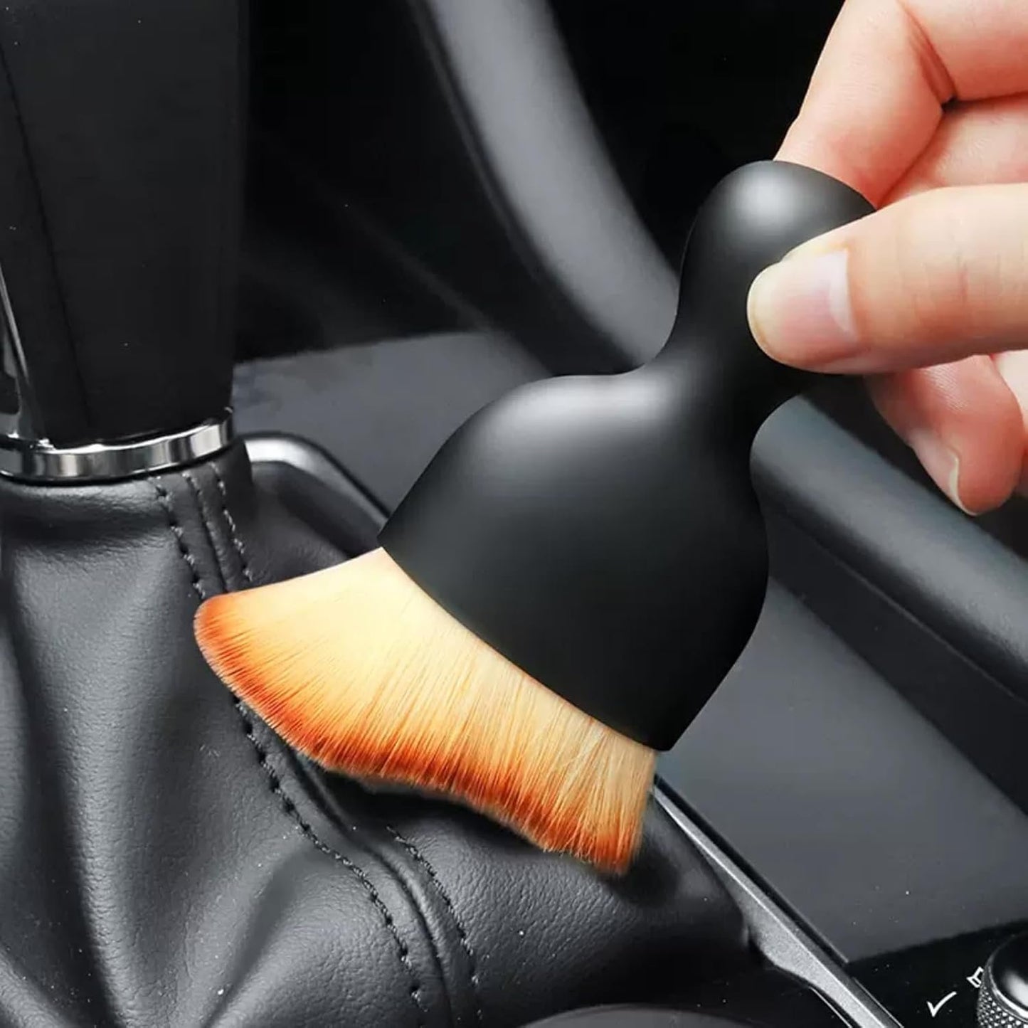 Car Interior Detailing Brush, Super Soft Car Dusting Brush, Car Interior Cleaning Tool Car Duster Brush for Car Dashboard, Air Conditioning Vents, Leather, Computer (Yellow,1 Pack)