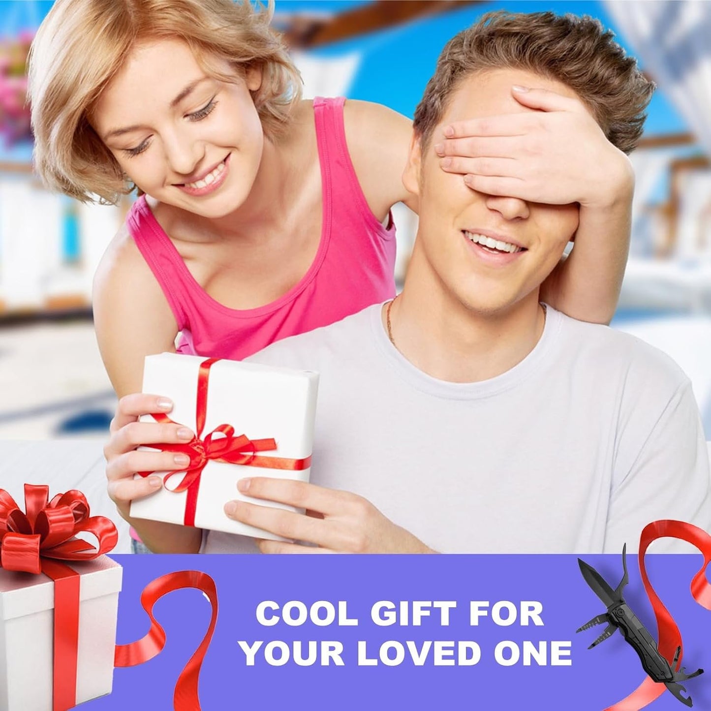 wapstibck Christmas Gifts for Men, 9-in-1 Folding Pocket Knife with Wire Stripper, Multitool Pliers with Safety Lock for Outdoor Survival Camping Hunting and Hiking