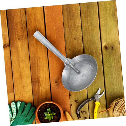 Abaodam Heavy Duty Iron Ladle for Feeding and Watering Reusable Soup Spoon with Ergonomic Handle Durable and Polished Surface for Farm and Garden Use