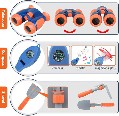 Kids Camping Set - MITCIEN Camping Gear Toys for Boys - Include Campfire/Oil Lamp/Pretend Food - Camping Set for Child Age 3 4 5 6 Year Old