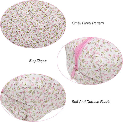 MHDUYEG Travel Cosmetic Bag, Floral Makeup Bag, Large Capacity Floral Cosmetic Bag for Women, Quilted Travel Makeup Bag, Floral Make Up Bag for Beauty Accessories (Pink), pink
