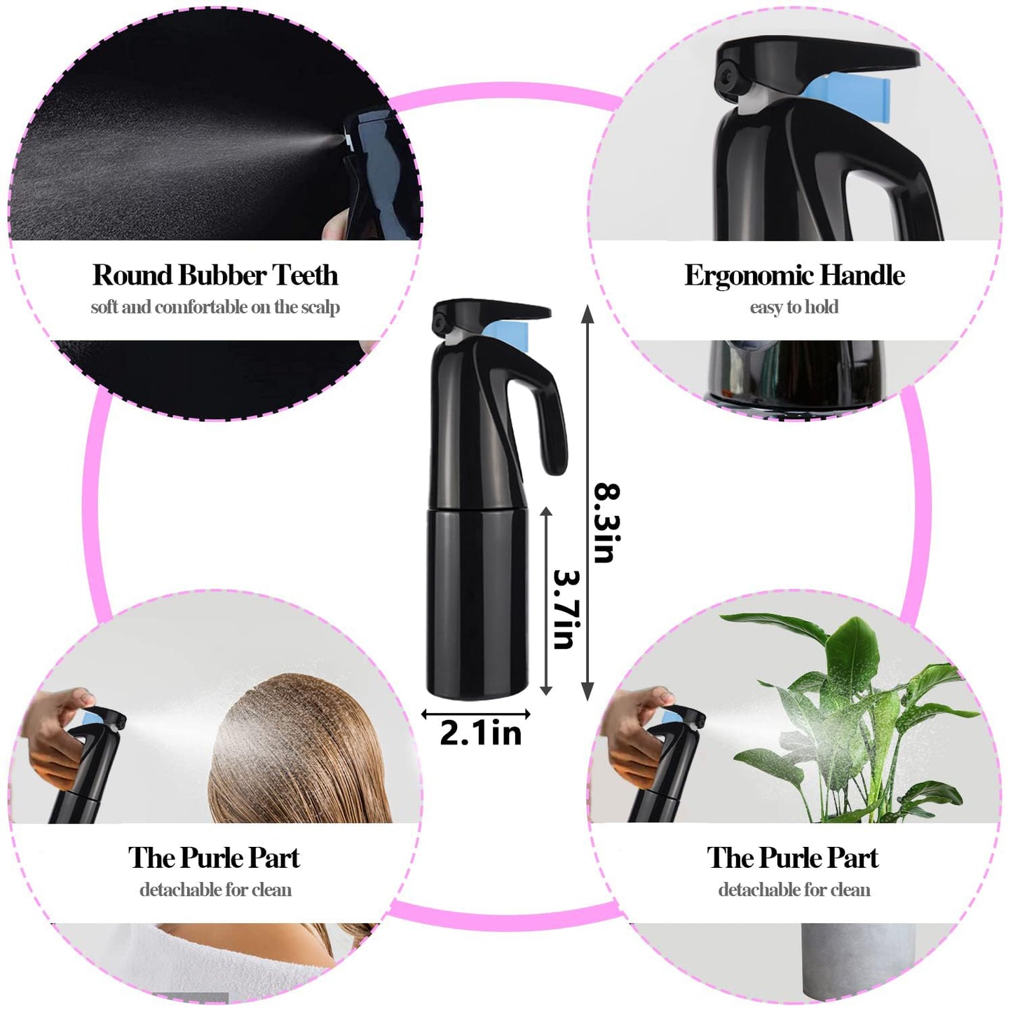 10Pcs Natural Hair Detangling Brush Set with Sleep Bonnet for Curly, Afro, African Black 3a to 4c Hair - Faster Detangling on Wash Days