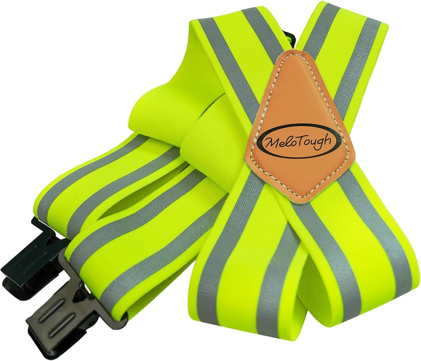 MELOTOUGH Reflective Safety Suspenders|Work Suspenders with Hi Viz Reflective Strip Hold Up Tool Belt Suspenders