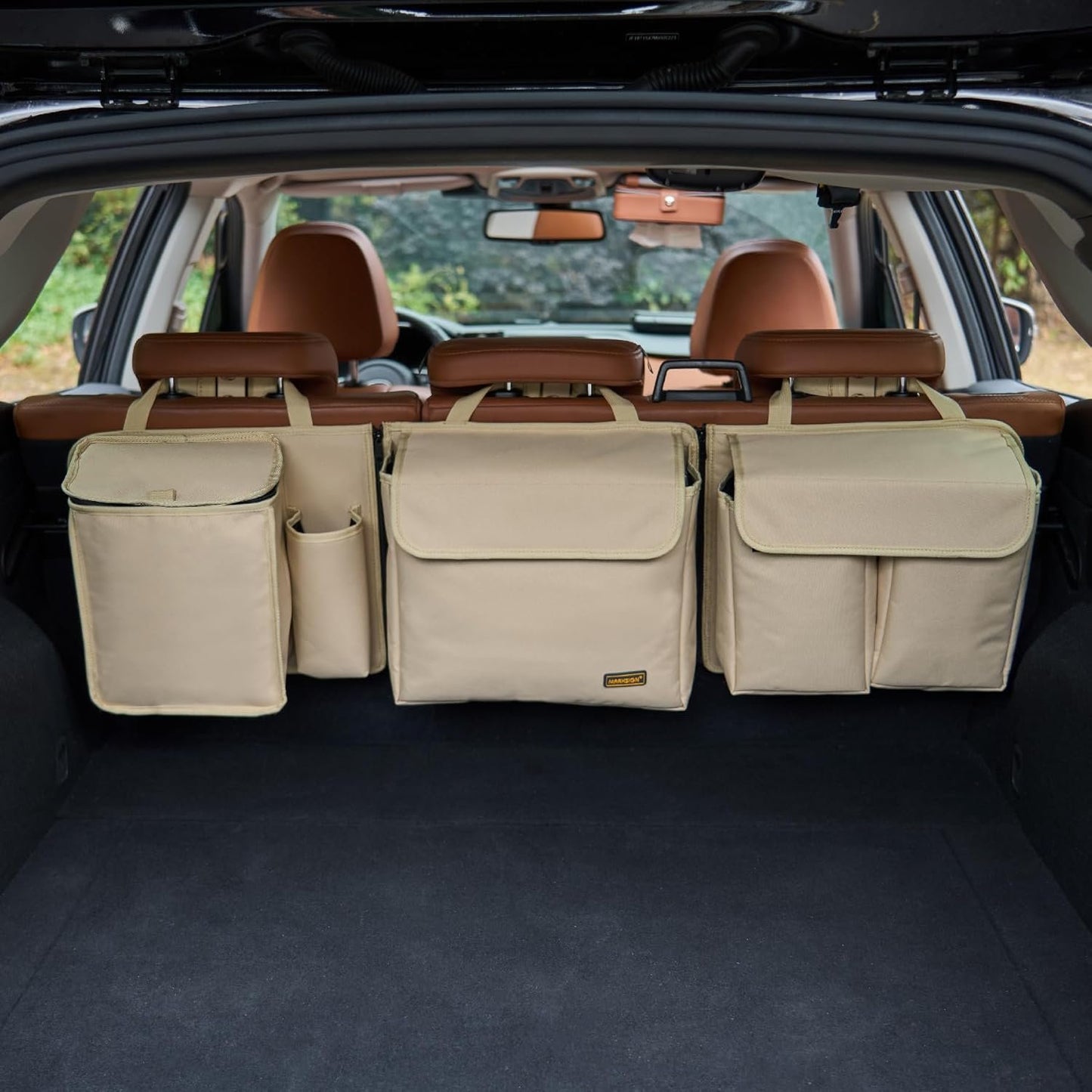 MARKSIGN Deluxe Trunk and Backseat Organizer for Medium or large size SUVs & RVs, Detachable Storage Modules with Built-in Cooler, Patent Pending