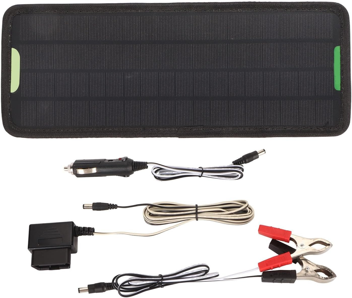 Solar Battery Charger, 10W 12V Portable Waterproof Power Trickle Battery Charger OBD Car Charger for Car Motorcycle Boat Mower Trolling Tractor