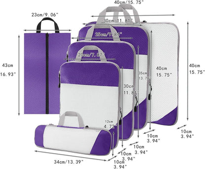 Gralara Ultimate Travel Packing Cubes Set for Seamless Organization, Violet