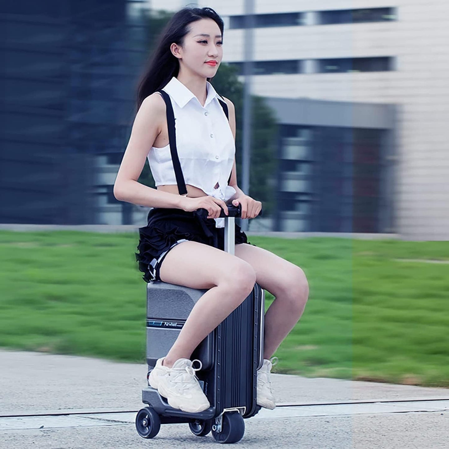 Carry On Luggage Electric Bicycle Luggage 20/24 Inch Luggage Security Anti-Theft Suitcase Smart Riding Boarding Large-Capacity Travel Luggage Lightweight