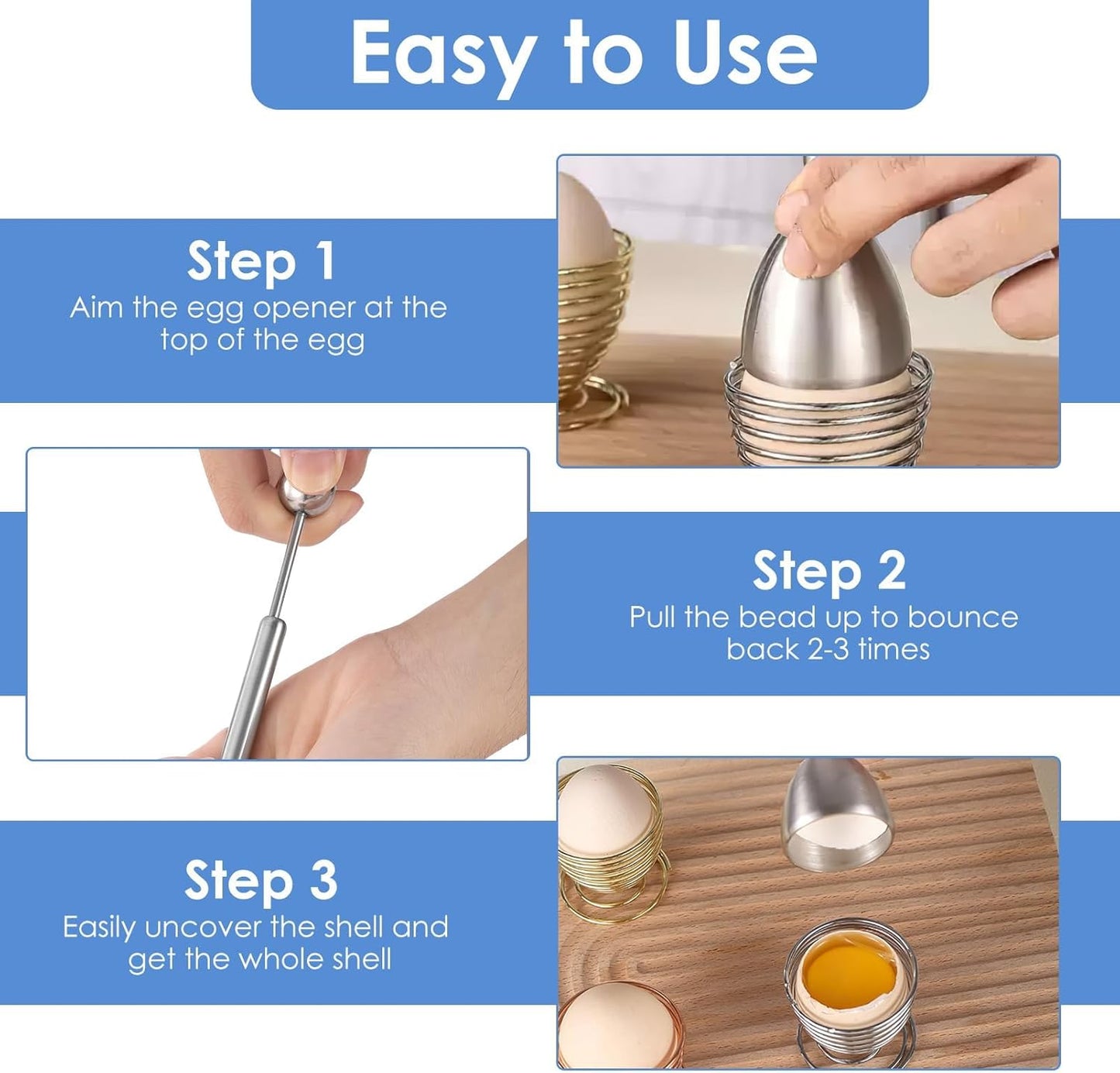 Soft Hard Boiled Egg Topper Stainless Steel Metal Egg Scissors, Egg Topper Shell Remover Egg Opener Kitchen Gadget for Raw or Soft Hard Boiled Egg Peeler for Breakfast Kitchen Tool Egg Cutter Topper