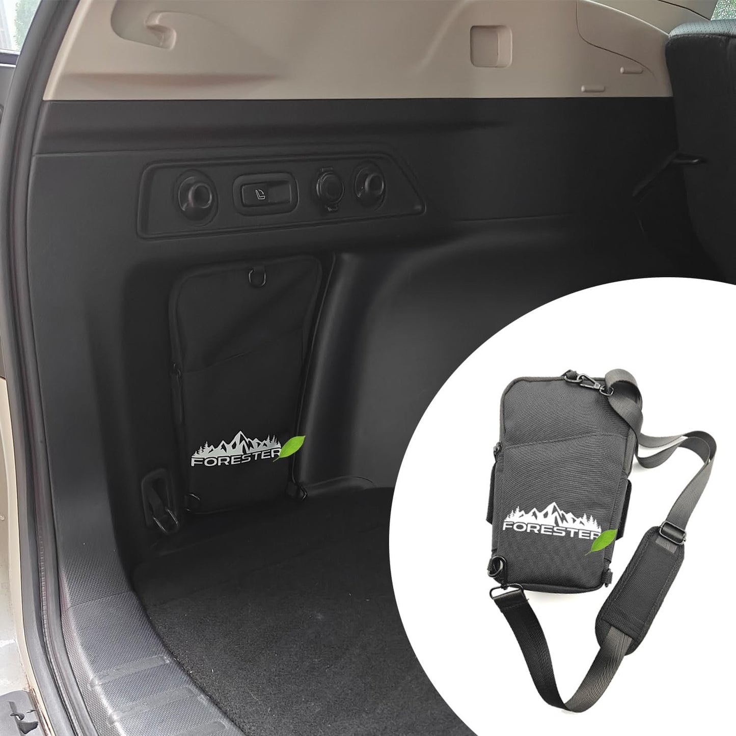 Trunk Upgrade, Trunk Organizer Pocket Multifunction Backpack, Trunk Cubby Storage bag, Cargo side pocket For Subaru Forester SK 2024 2023 2022 2021 2020 2019,Only For Driver's Side, Black, 1 pc