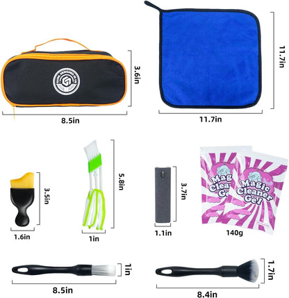 8PCS Car Interior Detailing Kit, Dash Duster for Car Interior Detail Brush with Car Cleaning Gel Automotive Detailing Supplies Kit for Auto, Truck, SUV, RV - Car Gifts for Women