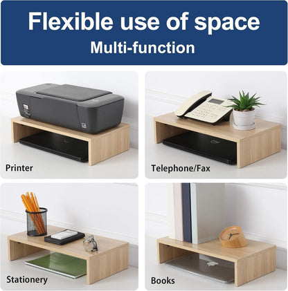 FITUEYES Computer Monitor Riser 16.7 inch Laptop Stand Save Space Desk Organizer with Keyboard Organizer Space (Oak)