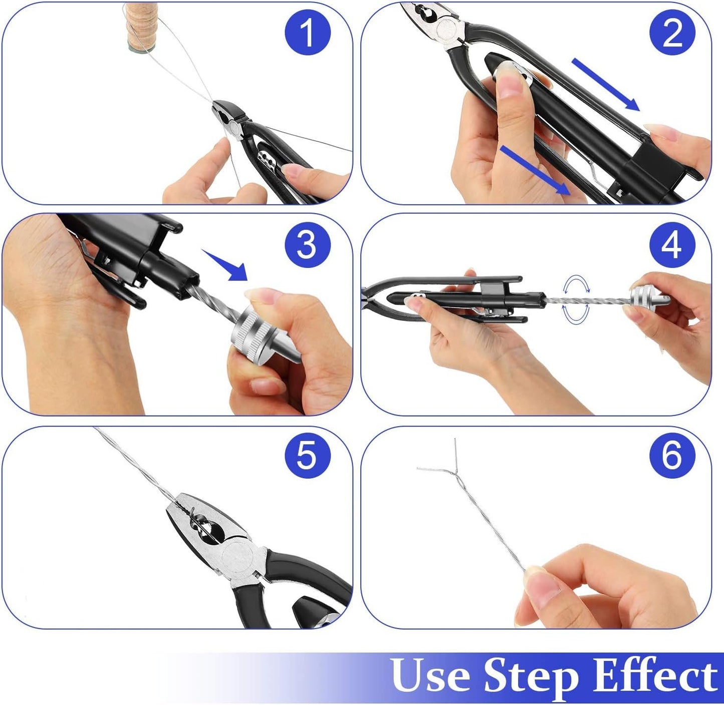 9 Inch Safety Wire Twisting Pliers, Aircraft Wire Twisting Tool with 10 Meters 0.5 mm, Automatic Metal Lock Twister for Aircraft Auto Industry